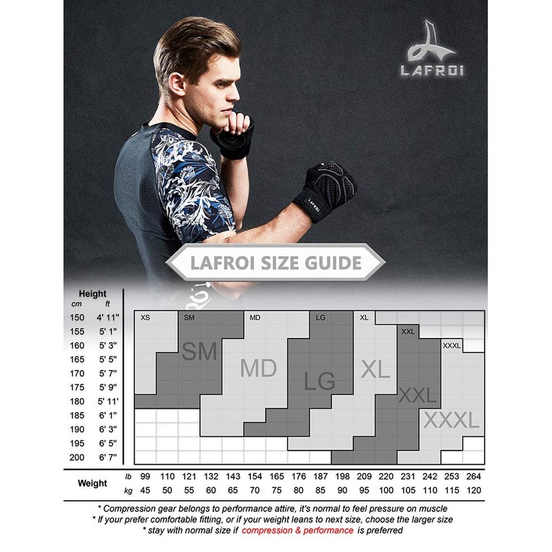 LAFROI Men's Short Sleeve UPF 50+ Baselayer Skins Compression Rash