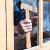 Roofing Hatchet, Lightweight Carbon Steel Shingling Hammer with Wooden Handle,