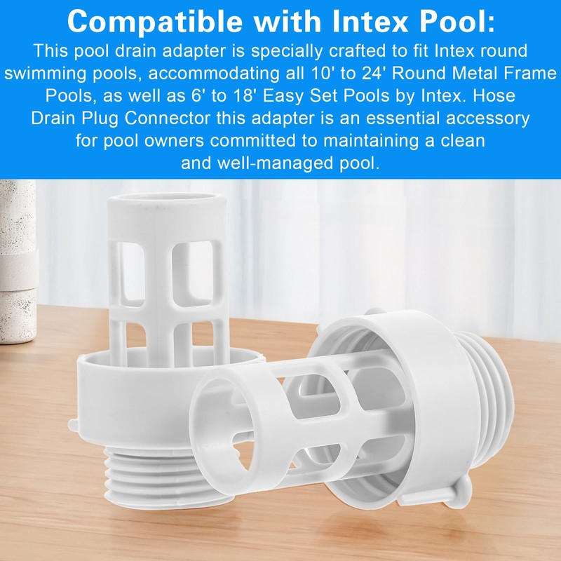 2 Pack Pool Drain Connector Replacement, 10184 Garden Hose Drain