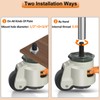Leveling Stem Casters, M12 Thread Casters Set of 4 Heavy