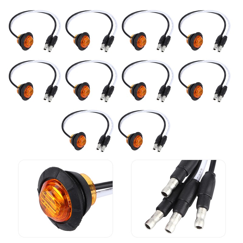 10pcs 3/4in LED Side Marker Light Clearance Lamp with DC