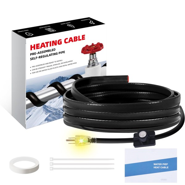 Tsolzdadi 6FT Heat Cable for Water Pipes, Prevent Freezing &
