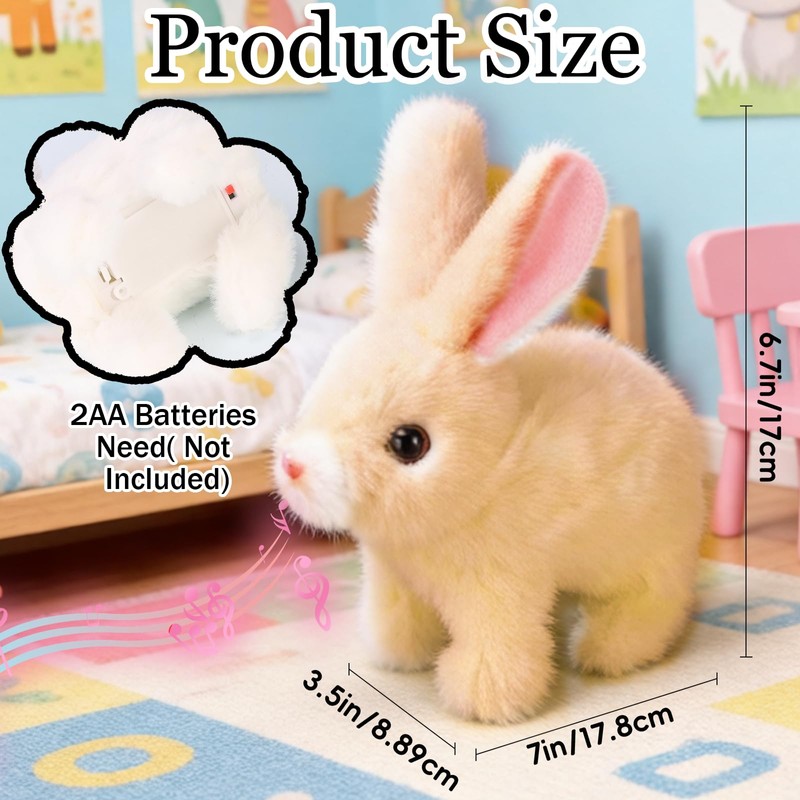 Sprstar Hopping Rabbit Interactive,My Realistic Bunny Toy,with Sounds and Movements
