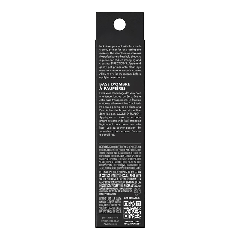 e.l.f. Lock It Down Eyeshadow Primer, Smooth, Creamy Primer For