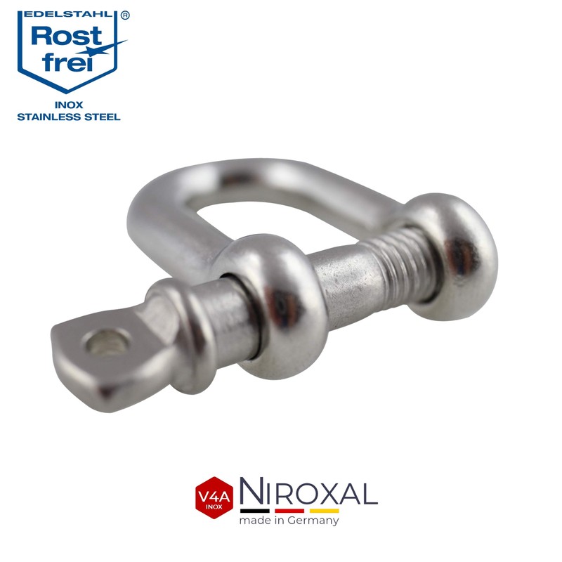 1 Piece 6 mm Stainless Steel Round Shackle V4A Short