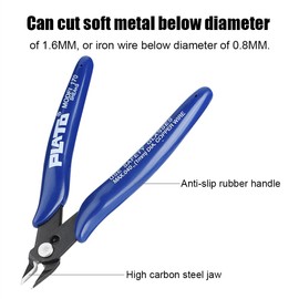 Mini Side Cutters, Blue Multifunctional Cutter Pliers, Electronic Side Cutters, Suitable for the Electronics Industry, Jewellery Processing, Model Making etc.