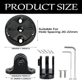 Auzlya Fahrrad-Kamerahalterung,Fahrradcomputer Halterung,Männlicher Halterungsadapter,Lochabstand 22-24mm,Schlankes Design