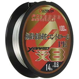 X-Braid (X-Braid) Ortlos PEWX8 Finesse Shangri-La, No. 0.6, 14 lb, 109.4 yd (100 m), White with 53.1 inch (135 cm) Heavy Green Mark Every 53.1 inch (135 cm)