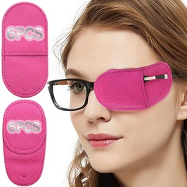 VEEJION Eye Patches for Adults Kids 12 Piece Eye Patch for Glasses Treat Lazy Eye Amblyopia Strabismus for Left or Right Eyes (Pink)