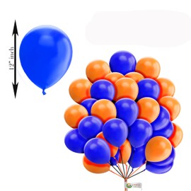 Orange and Blue Balloons 12 inch Metallic Chrome Balloons for Birthday Wedding Outer Space Theme Baby Shower Christmas Themed Party Decorations Pack of 25
