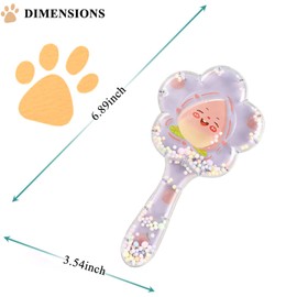 DEEUCHIS Soft Dog Brush for Small Dogs | Gentle Puppy Brush for Yorkies, Shih Tzus, Maltipoos & Maltese | Pet Hair Removal Brush with Soft Bristles | Dog Brush for Shedding (Blue Peach）