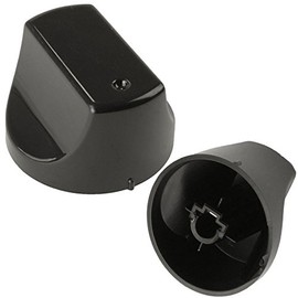 SPARES2GO Black Control Knob Switch for Hotpoint Oven Cooker (Pack of 2)