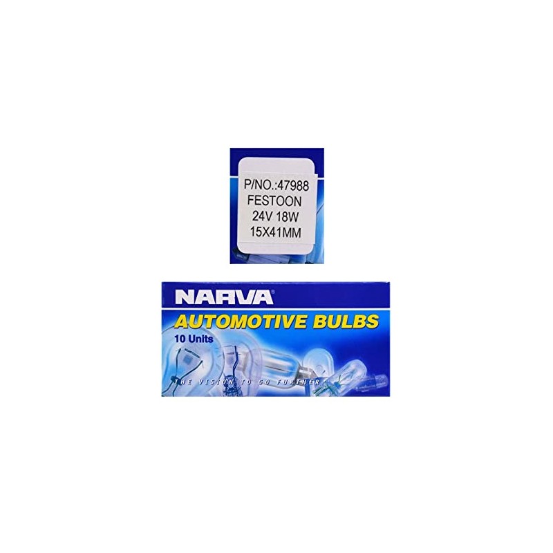 Narva 47988 24V 18W SV8-5.8 Festoon Globe 10 Pieces