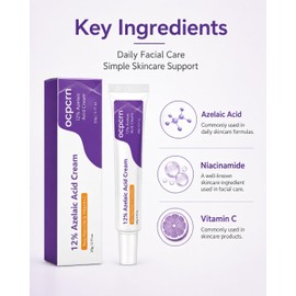 12% Crema De Ácido Azelaico Niacinamida Vitamina C Hidratante Facial 20g Crema facial ligera con ingredientes de ácido azelaico, niacinamida y vitamina C for una rutina diaria sencilla de cuidado .
