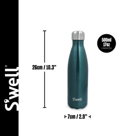 S'well Original Water Bottle, Green Sapphire, 500 ml, Vacuum Insulated Water Bottle Keeps Drinks Cold and Hot - BPA-Free Stainless Steel Drinking Bottle for Travel