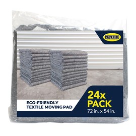 Textile Moving Blankets, Eco-Friendly 100% Recycled Packing Blankets for Moving, 72 x 54 inch - 24 Pack