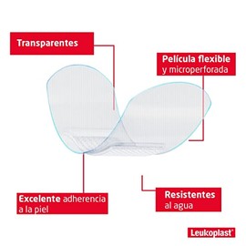Leukoplast Leukoplast Resistente Al Agua Transparente 19x65mm Pz X 100 Unds, color Transparente, 1 count, pack of/paquete de