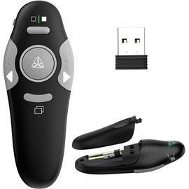 Presentation Clicker Wireless Presenter Laser Pointer for Presentations Remote RF 2.4GHz Classroom Must Haves Powerpoint Clicker for Mac Windows Linux Computer Laptop Google Slide PPT
