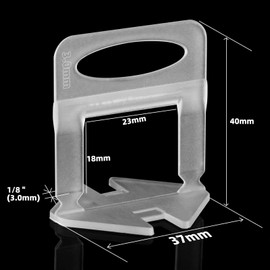 1/16" Tile Leveling System Spacers 600 PCS Tile Leveling Clips Kit Prevent Tile lippage Leveler Spacers for DIY Professional Ceramic Tile and Stone Installation (1/16 IN, 600)