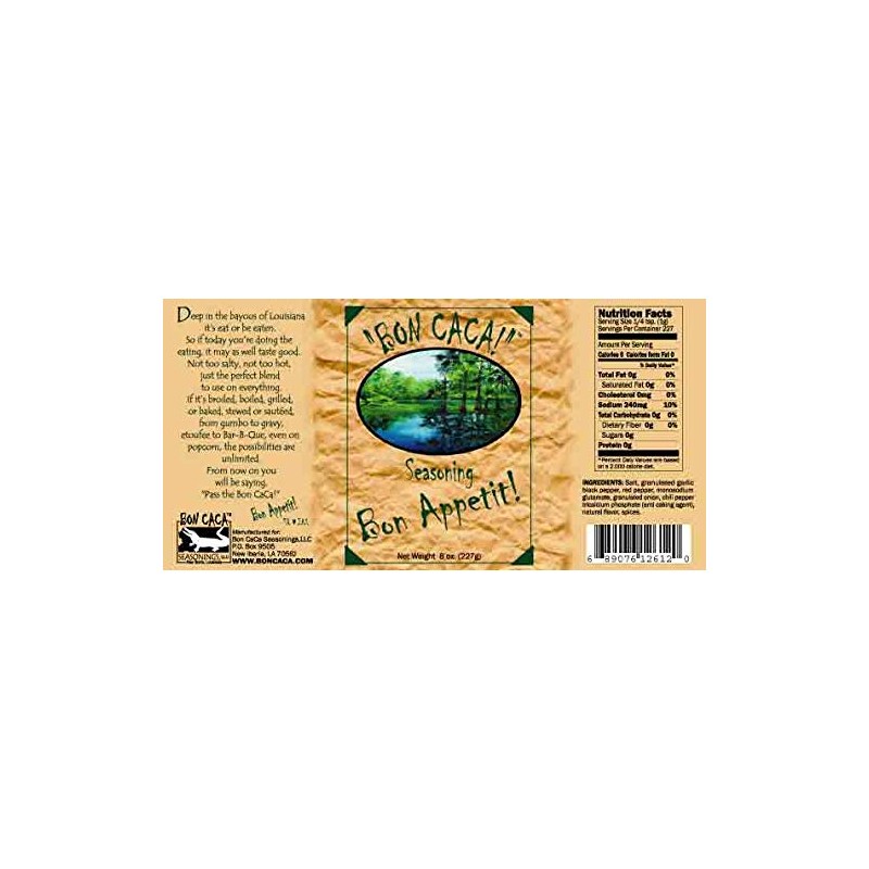 Bon CaCa Cajun Creole Louisiana All Purpose Seasoning, 8 Ounces