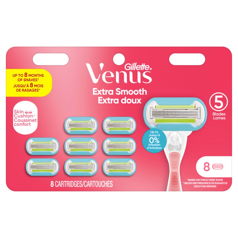 Venus Extra Smooth Women's Razor Blade Refills, 8 Count