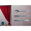Zeckos Galvanized Grey Metal Fork, Spoon, and Knife Farmhouse Kitchen