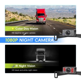 Backup Camera for Car with 4.3″ Monitor, IR Night Vision, DIY Guide Lines, IP69 Waterproof, License Plate Rear View Reverse Camera for Truck RV SUV Pickup Caravan Trailer Camper Tractor (8m)