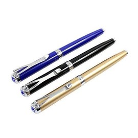 3PCS Y5 Metal Rollerball Pens, Fine Nib Silver Clip Rollerball Pen with Blue bling Diamond Cap (Gold, Black, Blue)