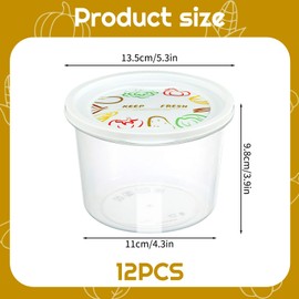 Rainmae 12pcs Pizza Dough Proofing Box with Lids, 1100ML Stackable Dough Proofing Container Pizza Making Accessories for Family Size Dough