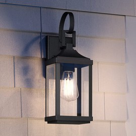 Urban Ambiance Luxury Transitional Wall Sconce, Medium Size: 15.125''H x 5.5''W, with Farmhouse Style Elements, Midnight Black Finish, UHP1402 from The Calderdale Collection