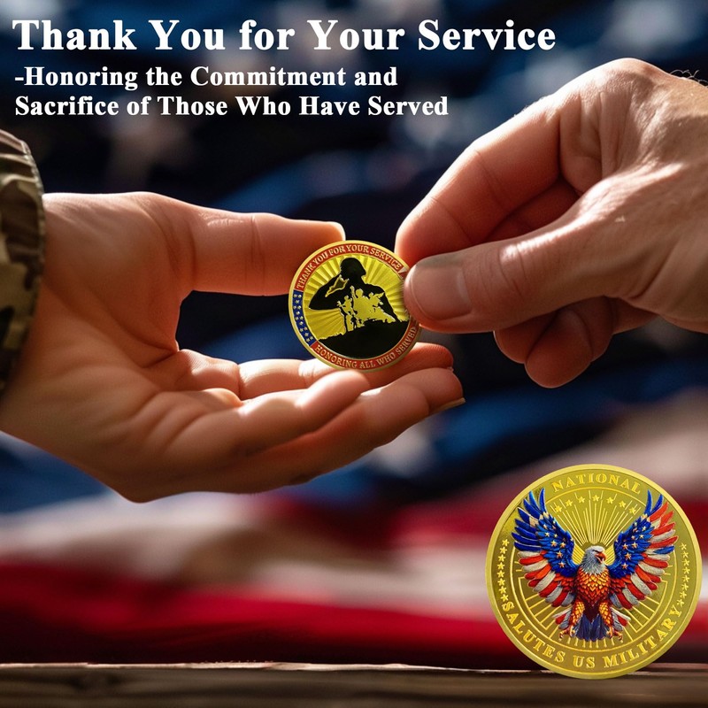 ASmileIndeep 1 Pcs Military Challenge Coins - Thank You for