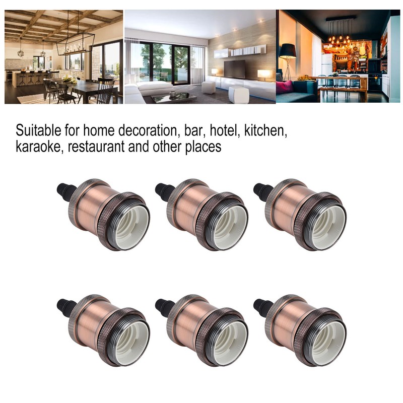 6 Pcs Lamp Holder Metal E26 E27 Screw Retro Lighting
