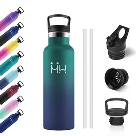 Thermos Flask, 500 ml, Thermos Flask, BPA-Free, Drinking Bottle with Straw, Leak-Proof Insulated Flask, Double Walled, Stainless Steel Water Bottle for Boys, Girls, School, Bicycle, Outdoor, Bubble