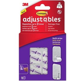 17820-18UKN Command Adjustables Repositionable Refill Strips 18pk