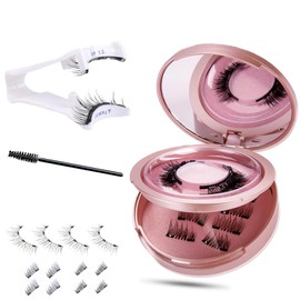 Magnetische Wimpern 3D Magnetische Wimpern mit Zange Künstliche Wimpern Magnetisch Magnet Wimpern Natürlicher Look Wiederverwendbar Magnetwimpern Kit ohne Eyeliner Magnetic Lashes für Weihnachten