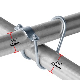 eoere 10 Sets 1-5/8" x 1-5/8" O.D. Cross-Connector Pipe Clamp, Crossover Clamps for Greenhouse, Chain Link Fence
