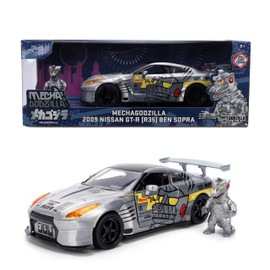Jada Mechagodzilla w/ 2009 Nissan GT-R R35 Ben Sopra – 1:24 Anime Hollywood Rides – Die-Cast Car & Figure Toys – Opening Doors, Hood & Trunk – Collectible – Ages 8+ – Multi-Color