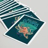 Lantern Press Monterey, California, Fluid Linework, Octopus, (52 Playing Cards,