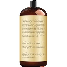 Handcraft Blends Aceite De Almendras Dulces - 28 Fl Oz - 100 Puro Y Natural - Aceite De Grado Premium Para La Piel Y El Cabello - Aceite