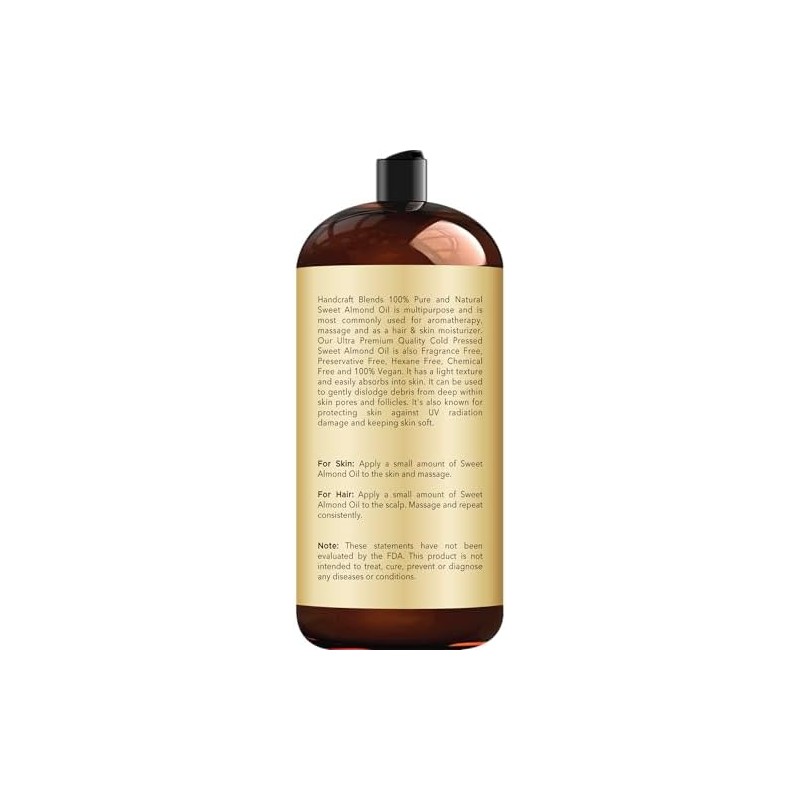 Handcraft Blends Aceite De Almendras Dulces - 28 Fl Oz