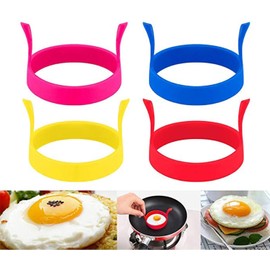 4 Pcs Non-Stick Fried Egg Rings for Cooking | Heat Resistant Round Mold for Eggs, Pancakes, English Muffins, Breakfast Sandwiches | Easy to Clean, Durable Kitchen Tools