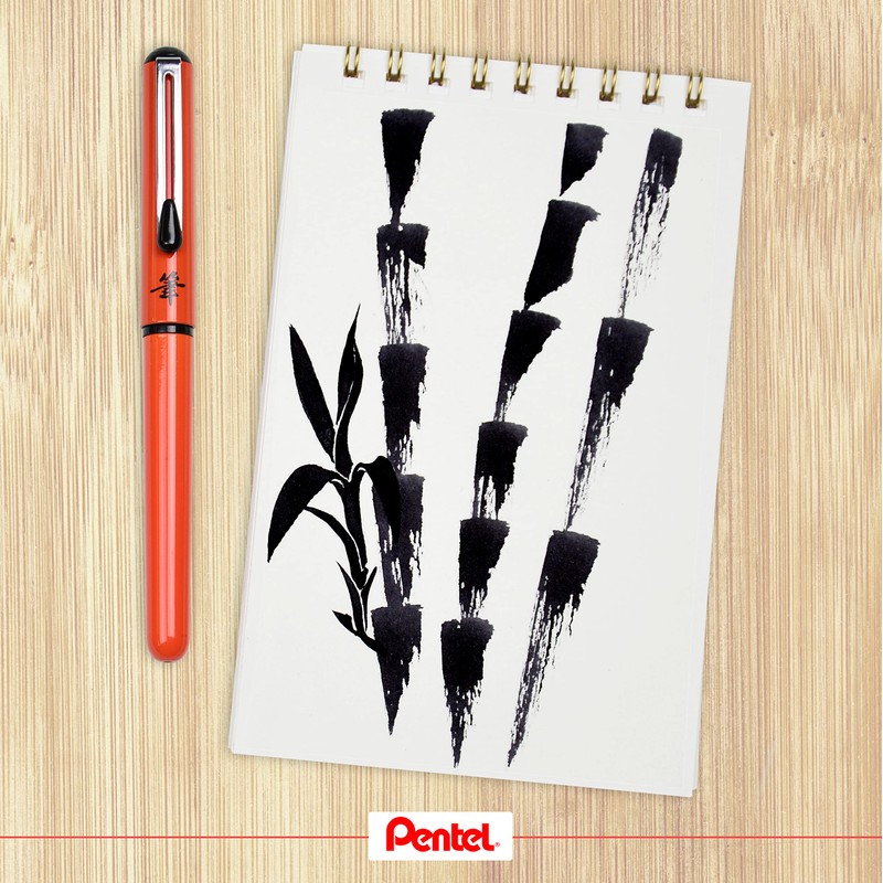 Pentel XGFKPF/FP10-A Brush Pen with 2 Refills - Orange