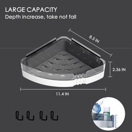 2-Pack Corner Shower Caddy Shelves - Bathroom Storage Organizers for Shampoo, Conditioner, Soap, and More - Removable, No-Drill Design for Easy Installation - Ideal for Bathrooms and Kitchens