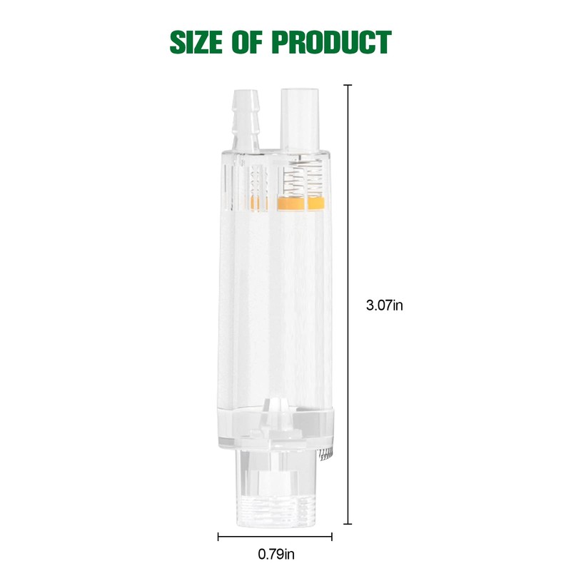 ZRDR Co2 Bubble Counter, with Check Valve, for Threaded Connection
