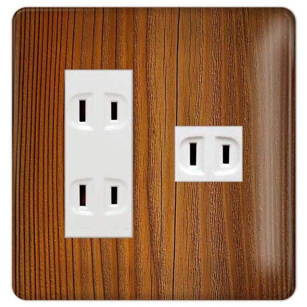 WTF7074W WTF7074W Outlet Cover, Outlet Plate, Compatible with Cosmo Series Wide 21, 2 Rows, 4 Coins, 3 + 1 Co., Ltd., Woodgrain Pattern, Wood Pattern, 334, Outlet Plate, Outlet Cover, Switch Plate, Stylish Design, Update Your Room!