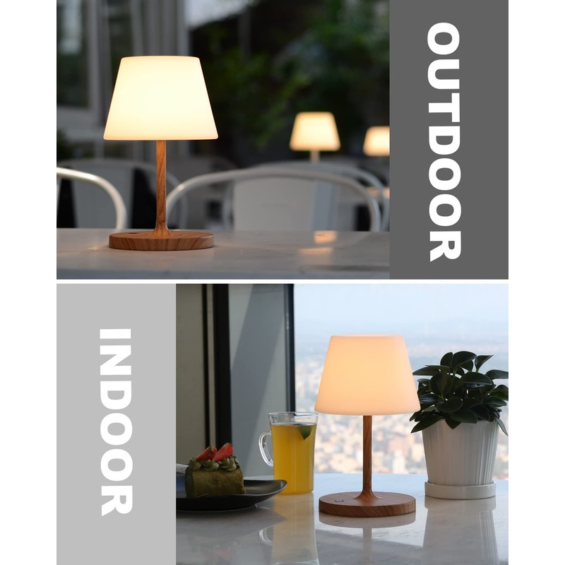 WEILAILUX Outdoor Battery Operated Table Lamp Waterproof, 4000mAh Cordless Table