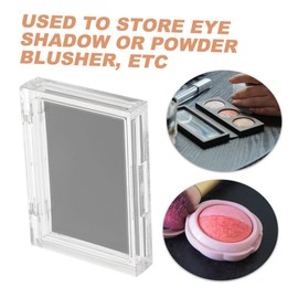 DECHOUS 2pcs Empty Magnetic Makeup Palette Clear Top Organizer for Eyeshadow Highlighter Contour Blush Storage Durable AS Material for Travel Everyday Use