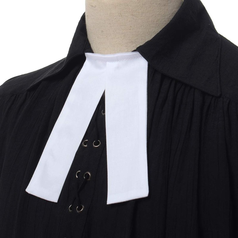 Blessing Simple Lawyer Band Collar Court Ties White