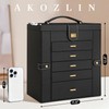 AKOZLIN Huge Jewelry Box Organizer Functional Lockable, Large Leather Jewelry