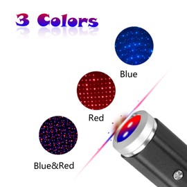USB Star Night Light, 3 Colors-7 Lighting Modes, Aevdor Car Roof Star Lights, Portable Adjustable Romantic Star Light Decor for Bedroom Party Car Interior Ceiling, Plug and Play (Blue&Red)